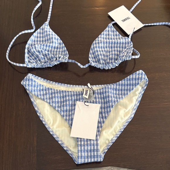 Triangl Swimwear Blue and White Gingham Bikini - Picture 1 of 6